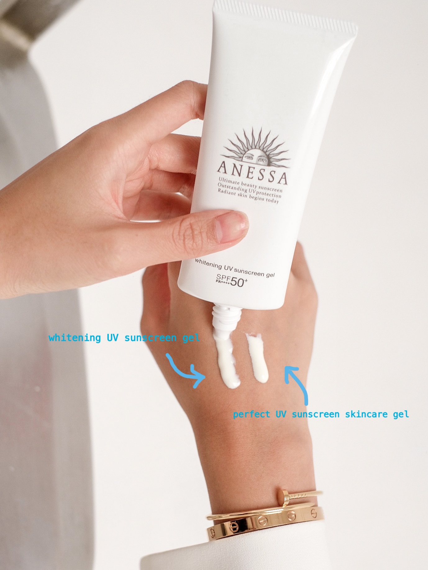 Shiseido Anessa Whitening UV Sunscreen Gel a SPF50+ PA++++ 90ml. สีขาว (แพ็คเกจใหม่) กันแดดสูตรเจล