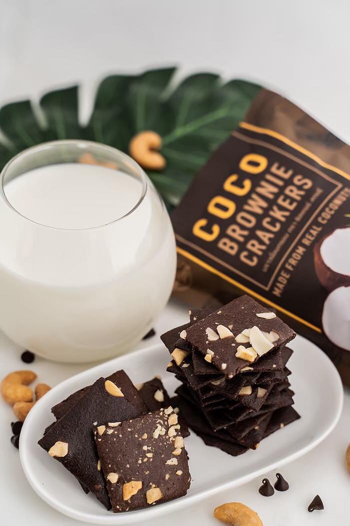 บราวนี่กรอบ🧇 เพื่อคนรักสุขภาพ🌴 COCO BROWNIE CRACKERS 120kcal 🥥ทำจากแป้งมะพร้าว 💯%natural 😋อร่อย เคี้ยวเพลิน❗️