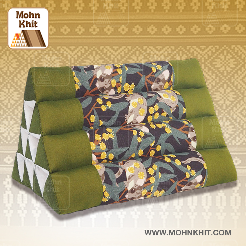 หมอนสามเหลี่ยม10ช่อง 50x28x30Cm.Decorate design Triangle kapok Traditional Floor Cushions 10 holes.