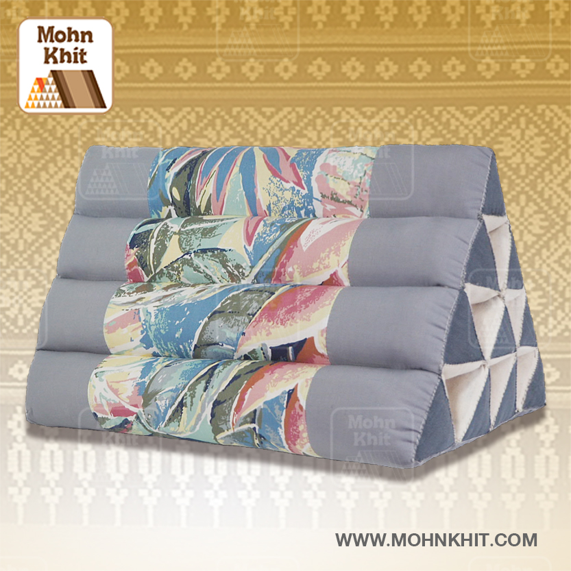 หมอนสามเหลี่ยม10ช่อง 50x28x30Cm.Decorate design Triangle kapok Traditional Floor Cushions 10 holes.