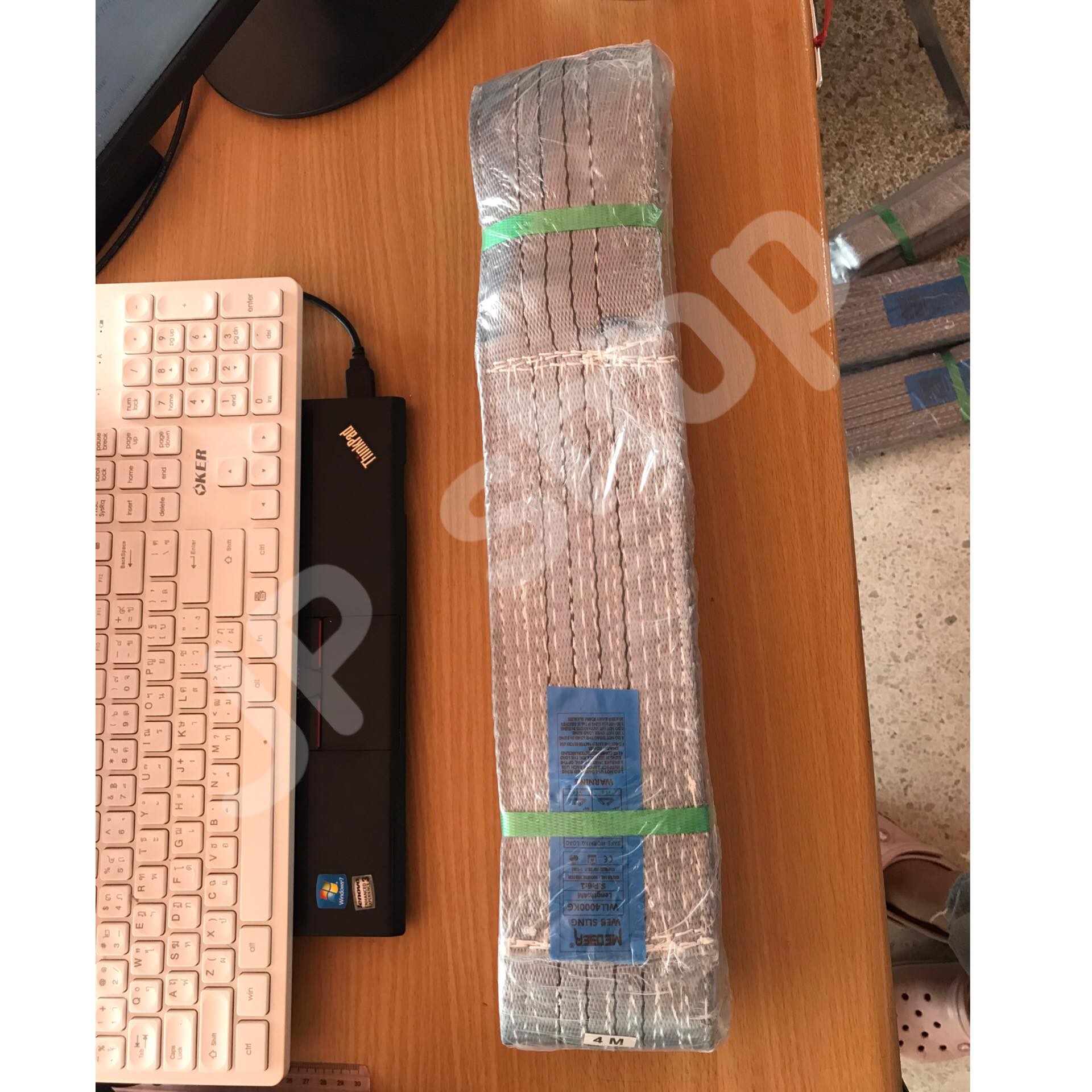 สายพานยกของขนาด4 เมตร สีเทา หนา ทนทาน แข็งแรง สายสลิง ยกรถเครน สายยกของ อุปกรณ์ยกของหนักสลิงแบนแขวน สายลาก กว้าง 4 นิ้ว ยาว 4 เมตร ยกได้ 4 ตัน #06500