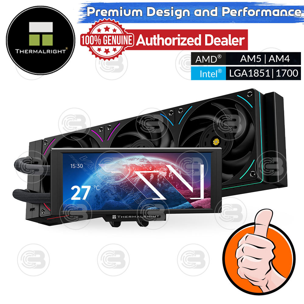 [CoolBlasterThai] Thermalright Trofeo Vision 360 ARGB BLACK AIO Liquid CPU Cooler (AM5/LGA1851 Ready) ประกัน 6 ปี
