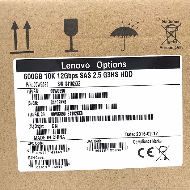 NEW, IBM Lenovo 00WG690 00WG691 [TorCompTH Thailand - ขาย จำหน่าย ราคา] IBM Lenovo 600GB 10K 12G SAS 2.5IN G3HS HDD for x3550 M5, x3650 M5