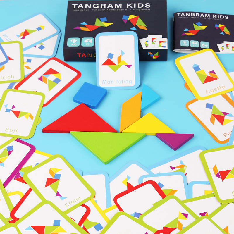 แทนแกรม Tangram Kids (ชุดไม้+การ์ด60ใบ)