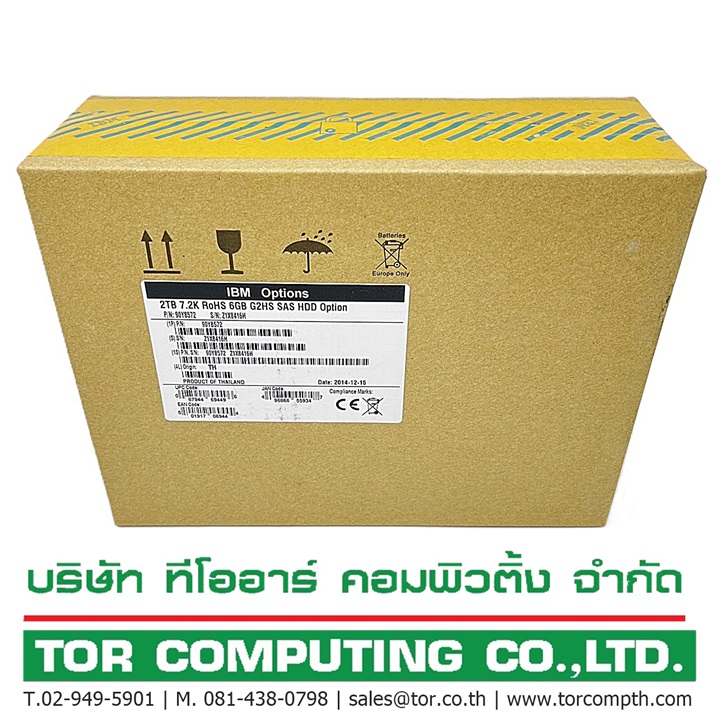 NEW IBM 90Y8572 90Y8573 [TorCompTH Thailand ขาย จำหน่าย ราคา] IBM 2TB 7.2K 6Gb NL SAS 3.5IN HDD for x3650 M5