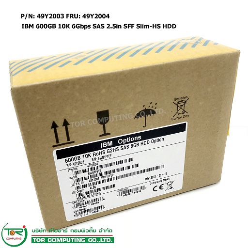 New, IBM 49Y2003 49Y2004 [TorCompTH - ขาย จำหน่าย ราคา] [ IBM 600GB 10K SAS 2.5in Slim HS HDD for IBM X3650 M3, X3650 M4, X3850 X5, X240