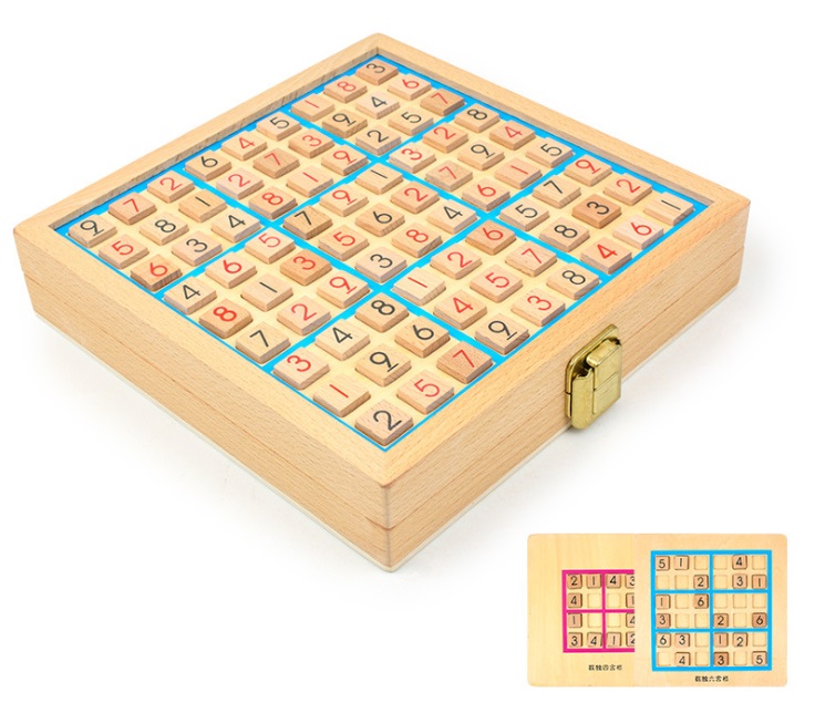 ซูโดกุไม้ 3in1 (กล่องฝาล็อค) Wooden Sudoku