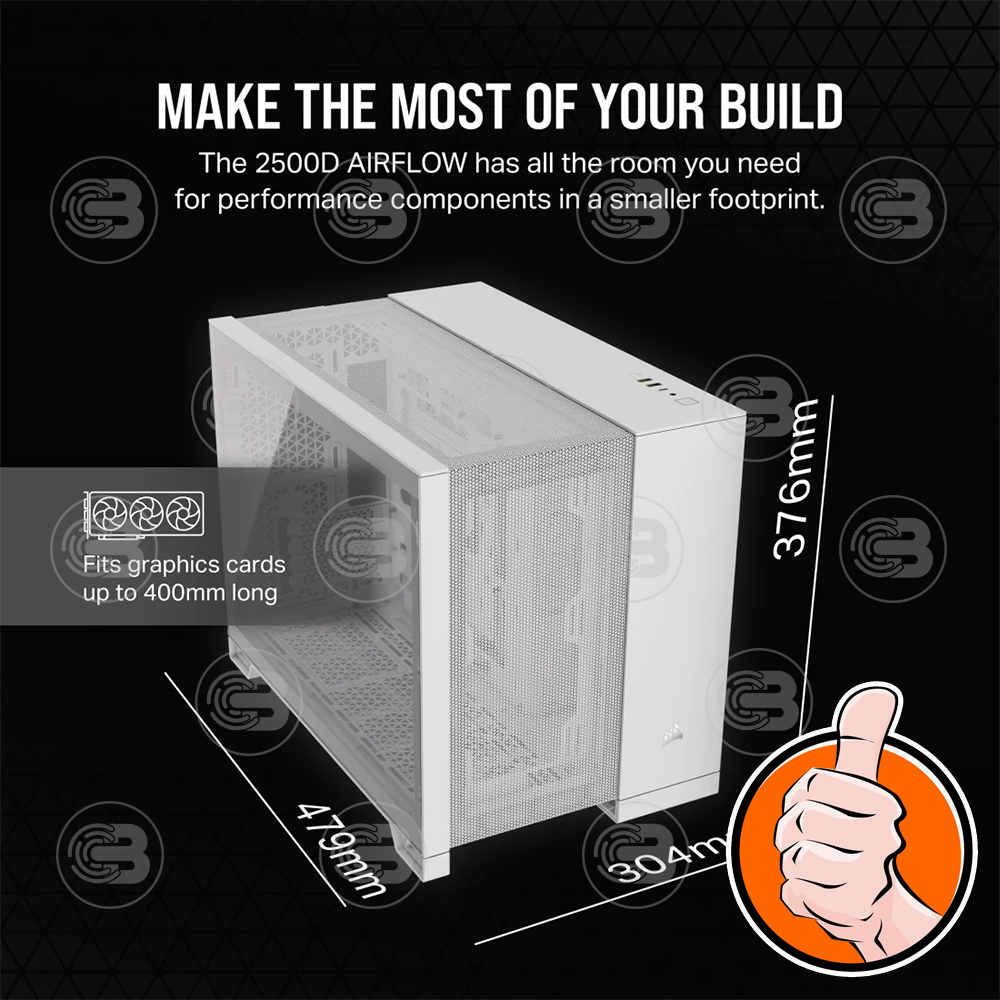 [CoolBlasterThai] CORSAIR 2500D AIRFLOW Mid-Tower Dual Chamber PC Case White ประกัน 2 ปี