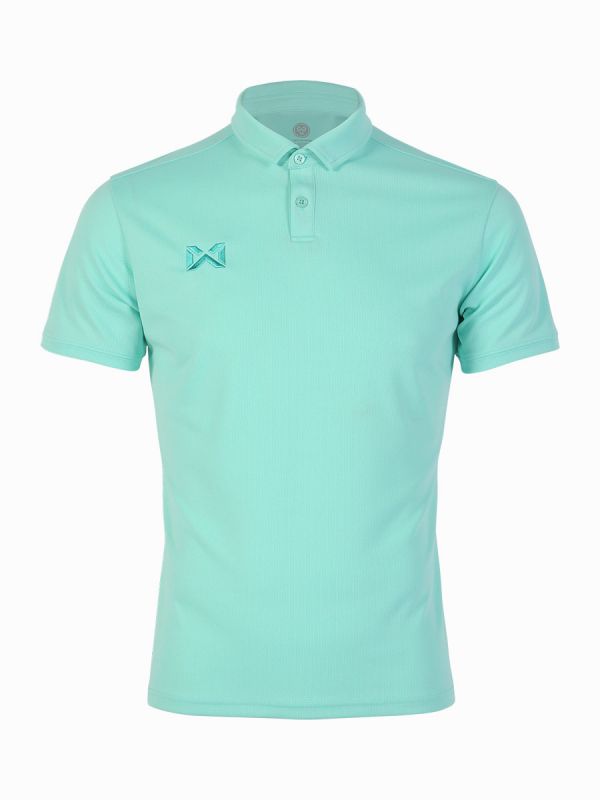 WARRIX PIN POLO Shirt เสื้อโปโล วอริกซ์ แขนสั่น ตัดต่อแบบไหล่ล้ำ สีเขียวมิ้น