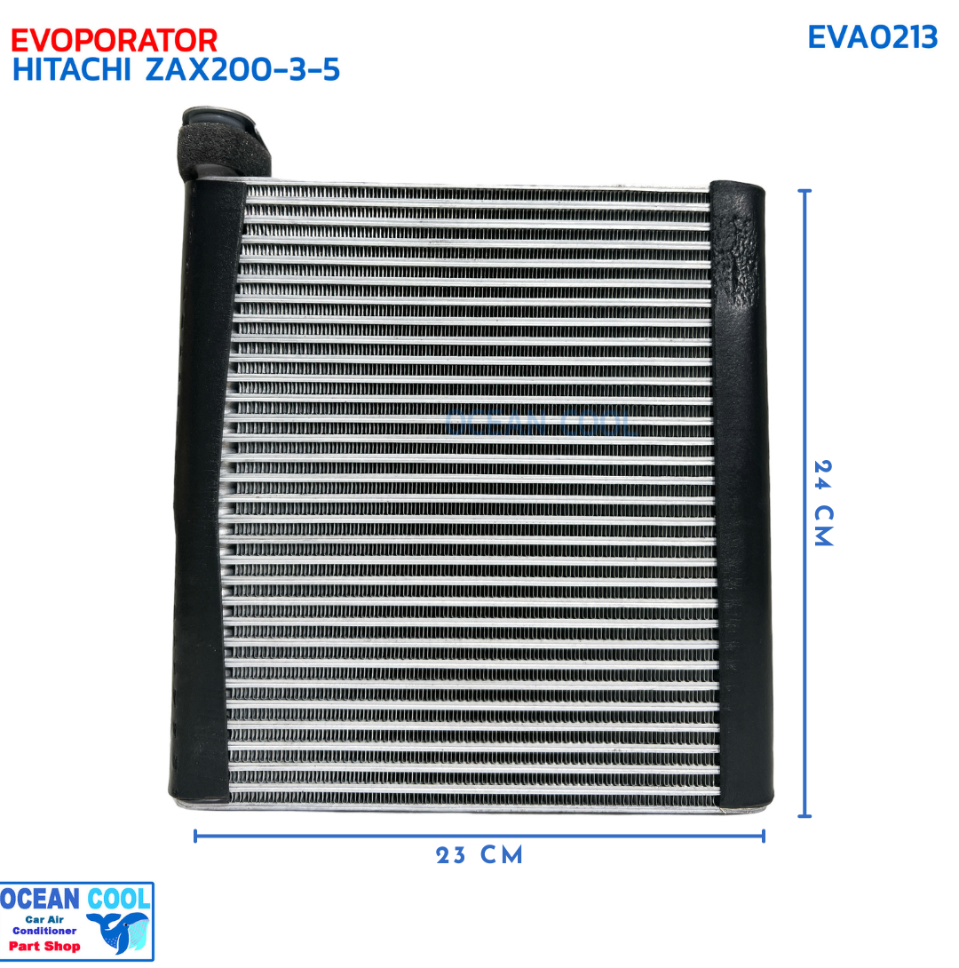คอยล์เย็น ฮิตาชิ ZAX200-3-5 ZX240 รุ่นวาล์วบล็อกอยู่ด้านข้าง (ตรง) EVA0213 EVAPORATOR HITACHI ZAX200-3-5 ZX240 ตู้แอร์ คอยเย็น แผงคอยเย็น แอร์รถยนต์
