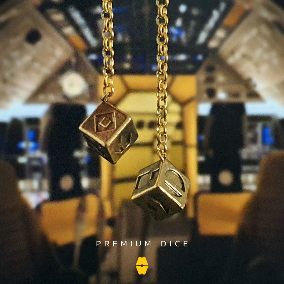 ลูกเต๋านำโชคทองคำของ Han Solo Dice - Star Wars Keychain
