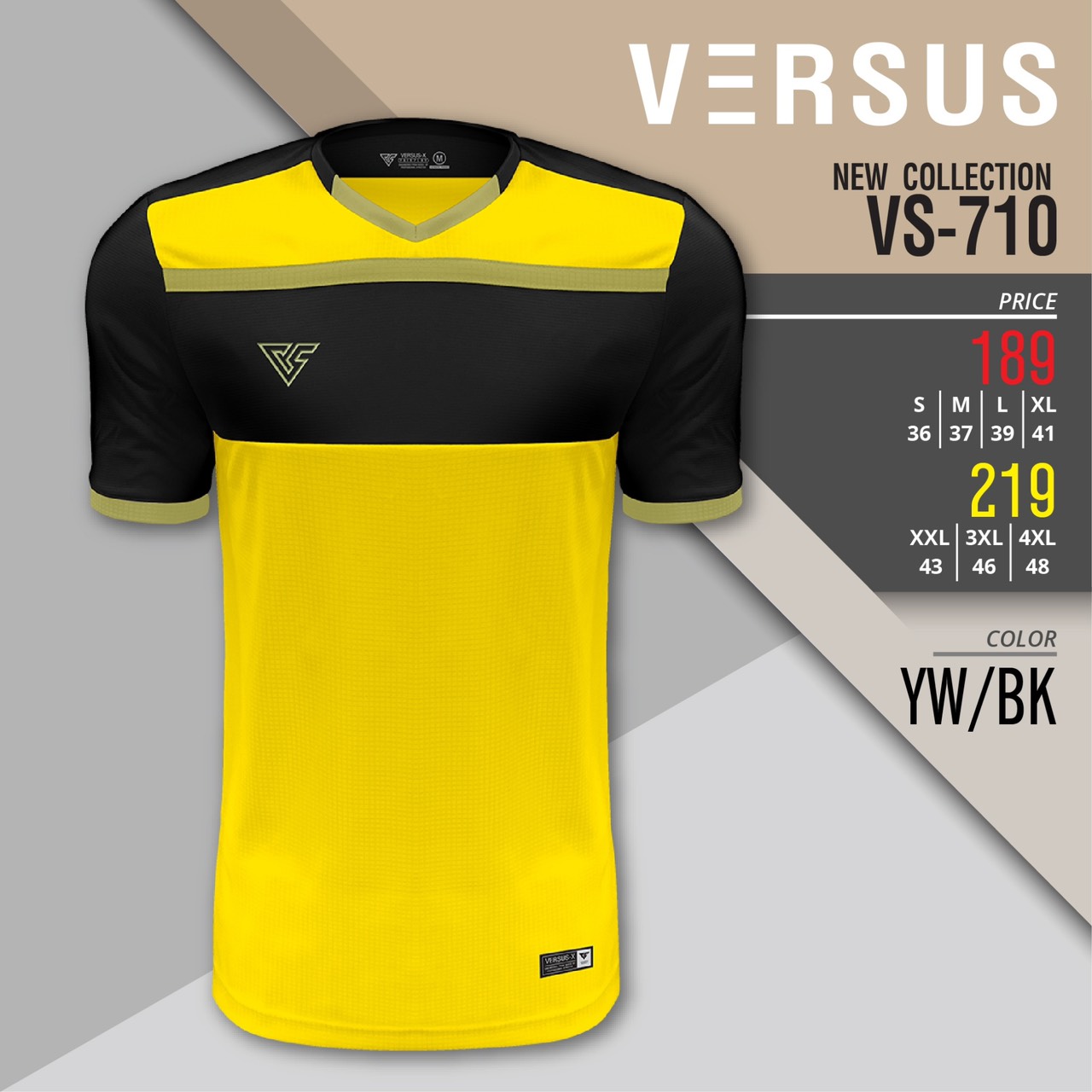 VS710 YW เสื้อกีฬาชายสีเหลือง