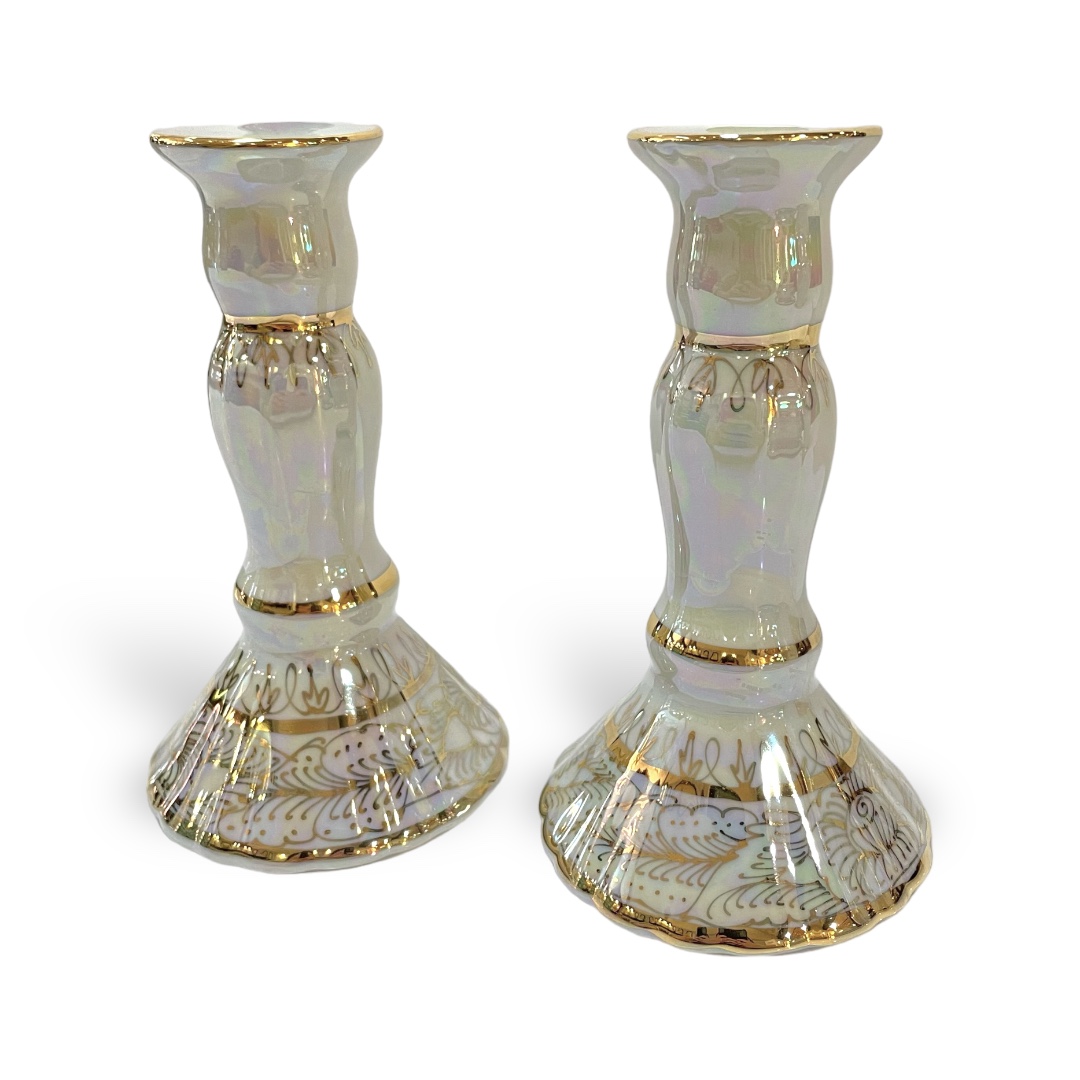 ชุดเบญจรงค์ สีขาวมุก ขนาด 10 นิ้ว