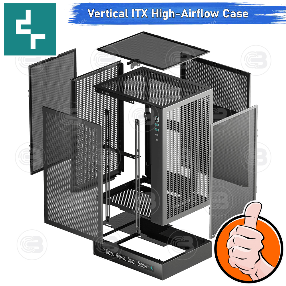 [CoolBlasterThai] DEEPCOOL CH170 Digital Vertical ITX High-Airflow PC Case Black ประกัน 1 ปี