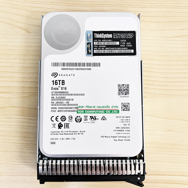 LENOVO 00Y9087 [TorCompTH Thailand ขาย จำหน่าย ราคา] ThinkSystem 3.5" 16TB 7.2K SAS 12Gb Hot Swap 512e HDD