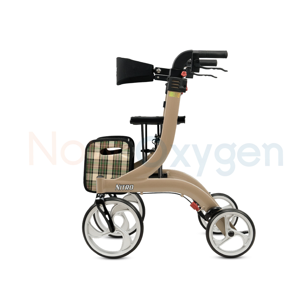 รุ่นใหม่ Nitro M Rollator แบรนด์ Drive Medical (Debilbiss) วอล์คเกอร์ 4 ล้อ อุปกรณ์ช่วยพยุงเดิน อุปกรณ์ฝึกเดิน รับประกัน 2 ปี