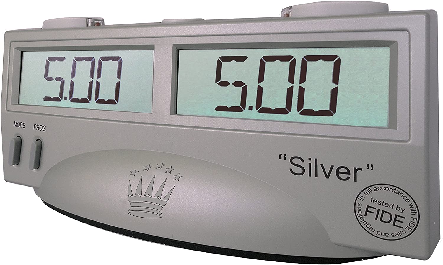 นาฬิกาจับเวลาหมากรุกแบบดิจิตอล Silver Chess Clock - FIDE APPROVED