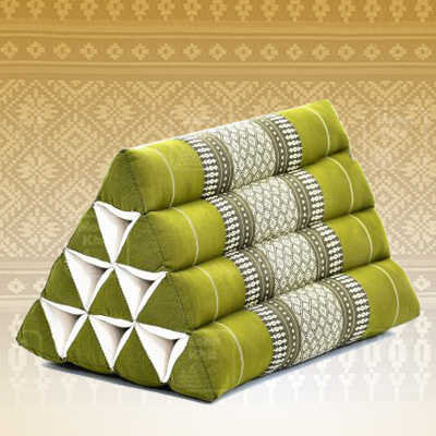หมอนสามเหลี่ยม 10 ช่อง50x28x30Cm Tri-angle kapok 100%Traditional Floor Cushions 10 holes.