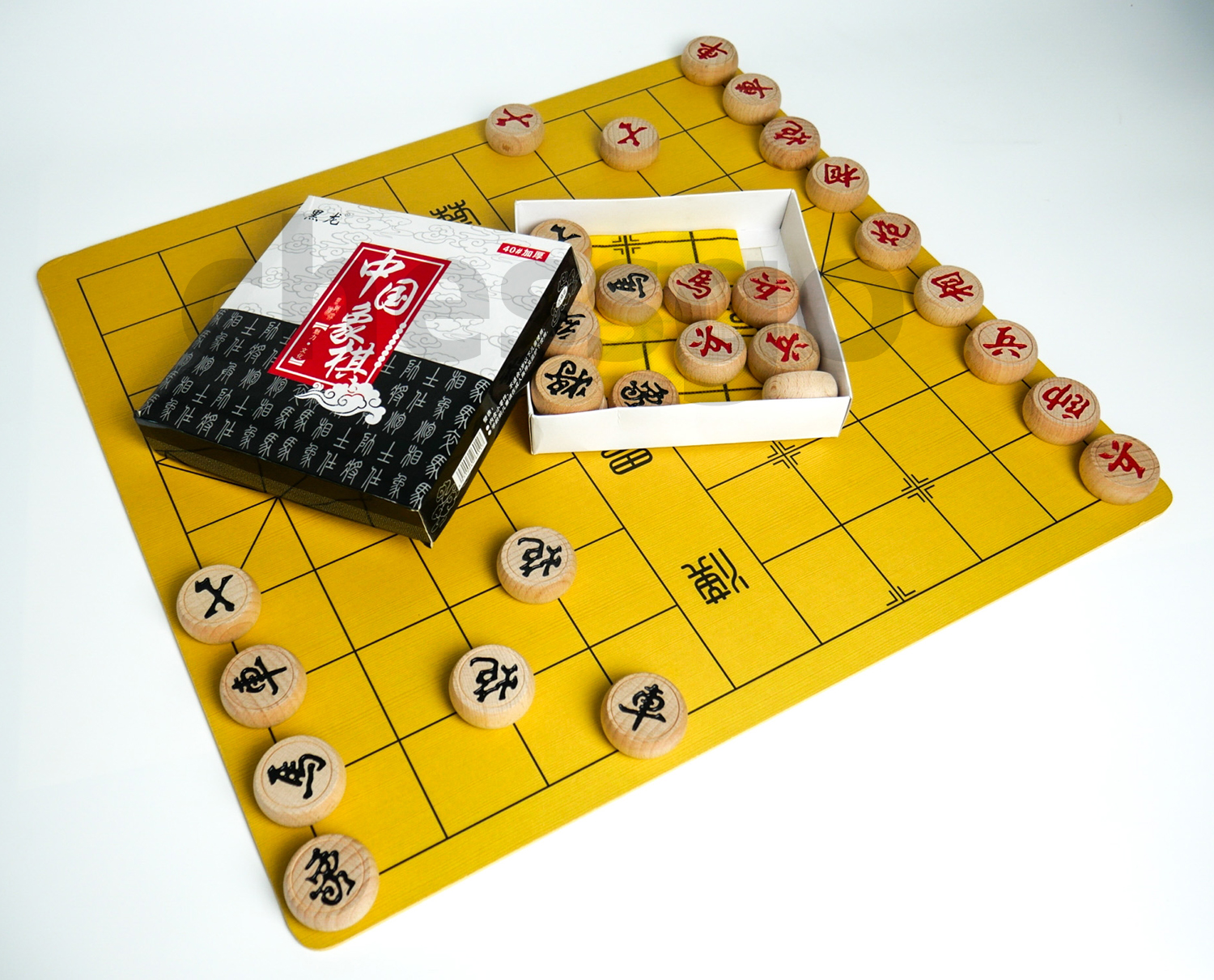 ชุดหมากรุกจีน(กระดานไม้บาง+ตัวไม้บีช#40)