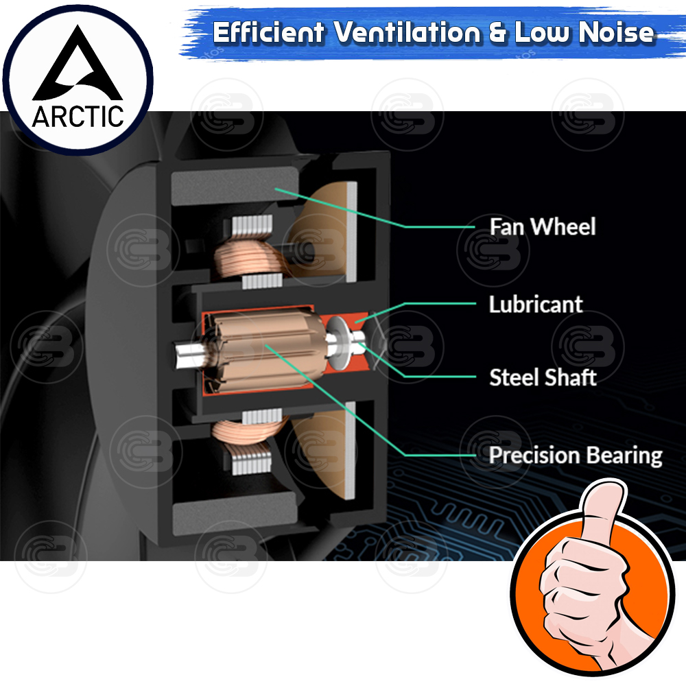 [CoolBlasterThai] ARCTIC F12 BLACK (size 120 mm.) X5 Value Pack PC Fan Case ประกัน 6 ปี
