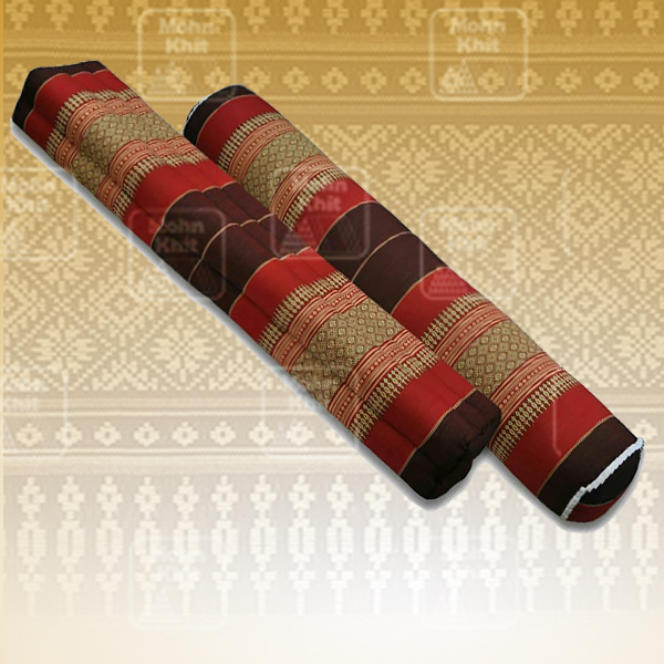 หมอนข้างเหลี่ยมขิด, หมอนข้างกลมขิด // Large Square Bolster Khit Pillow Size 20 cm x 105 cm