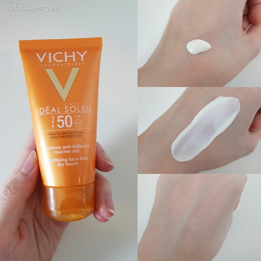 ครีมกันแดดทาหน้าสำหรับผิวมันถึงผิวผสม Vichy Ideal Capital Soleil Dry Touch SPF50 PA++++ 50ml.