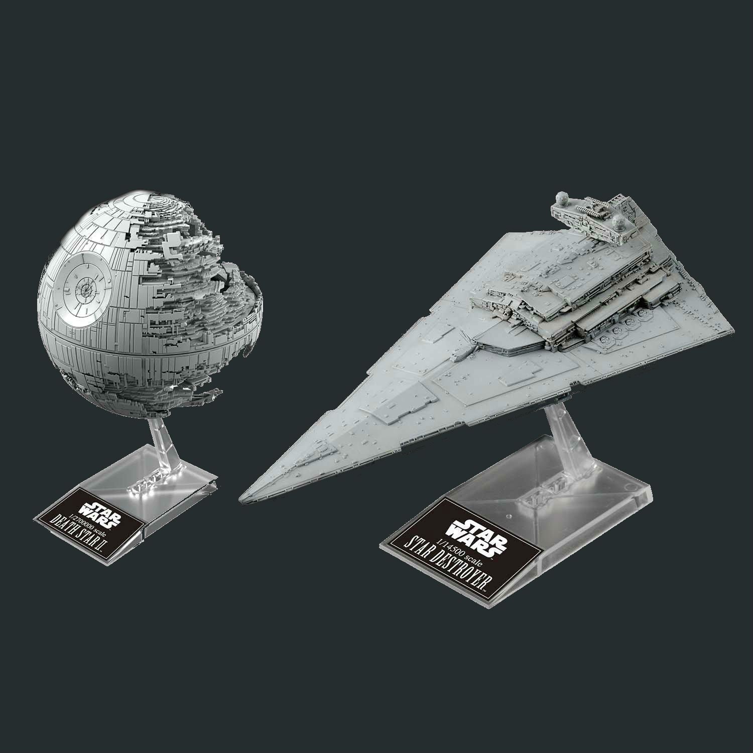 1/2700000 Death Star II and 1/14500 Star Destroyer BANDAI - Star Wars
