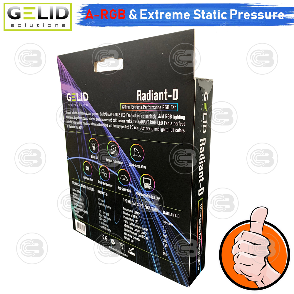 [CoolBlasterThai] GELID RADIANT-D 12CM (120mm) Extreme Performance A-RGB Fan Case ประกัน 5 ปี