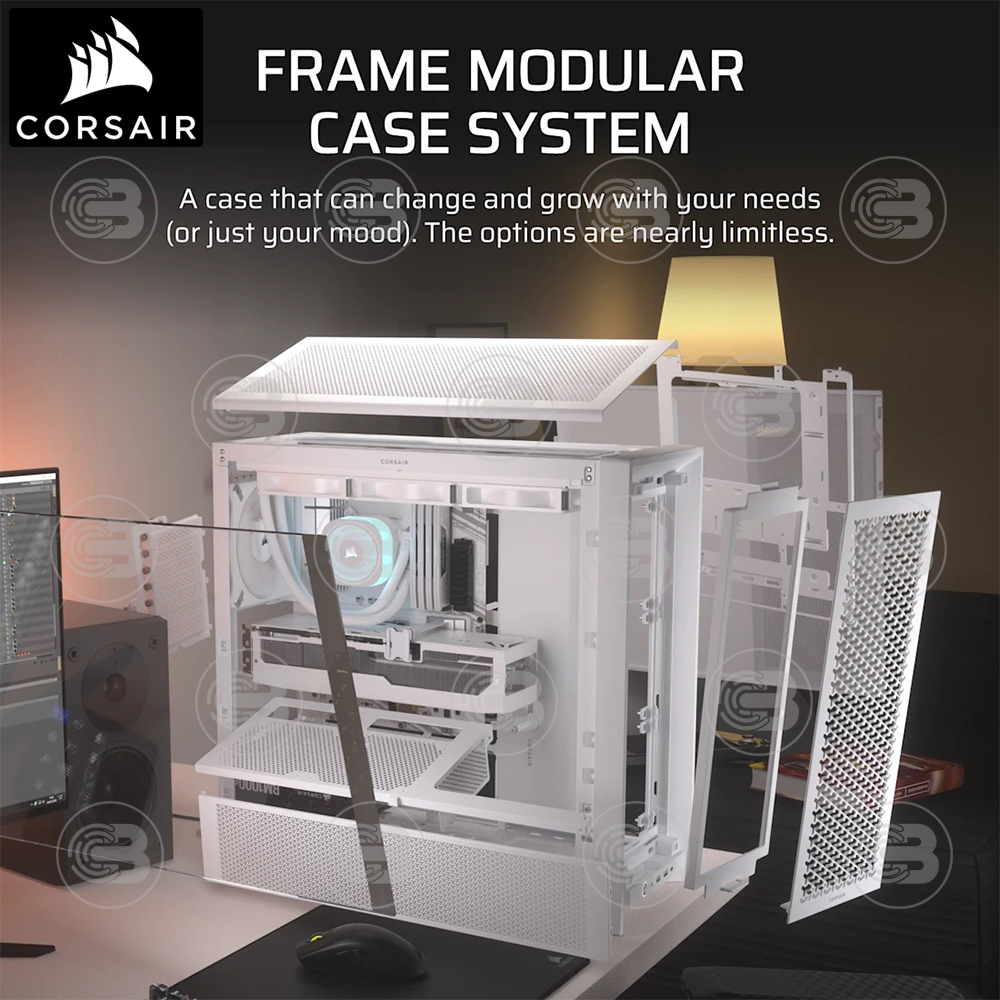 [CoolBlasterThai] CORSAIR FRAME 4000D AIRFLOW Mid-Tower PC Case - White ประกัน 2 ปี (CC-9011291-WW)