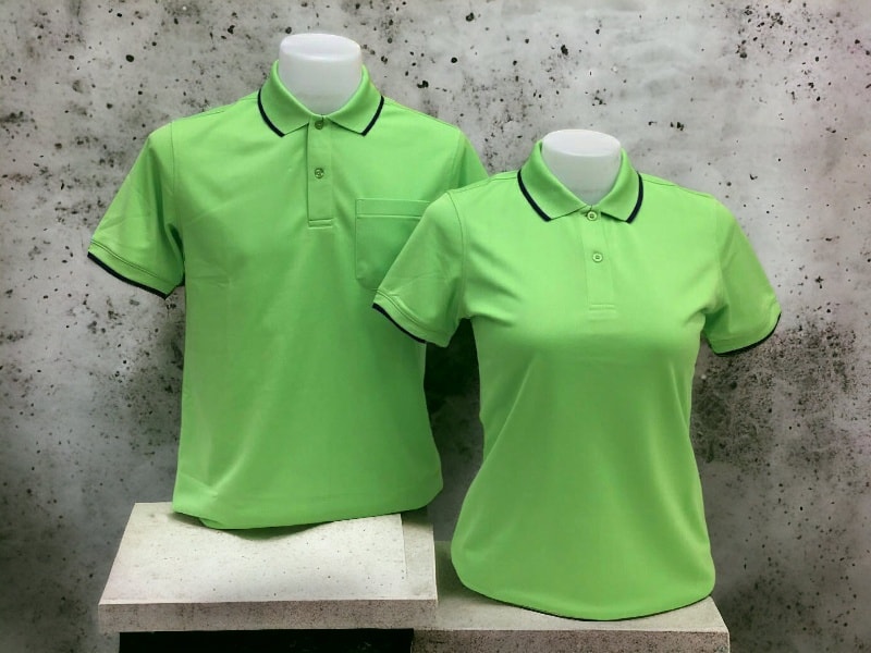 PLG COOL POLO Spot เสื้อโปโล เสื้อคอปก สีเขียว เนื้อผ้าคูบาลานซ์ไม่เป็นขุย100%