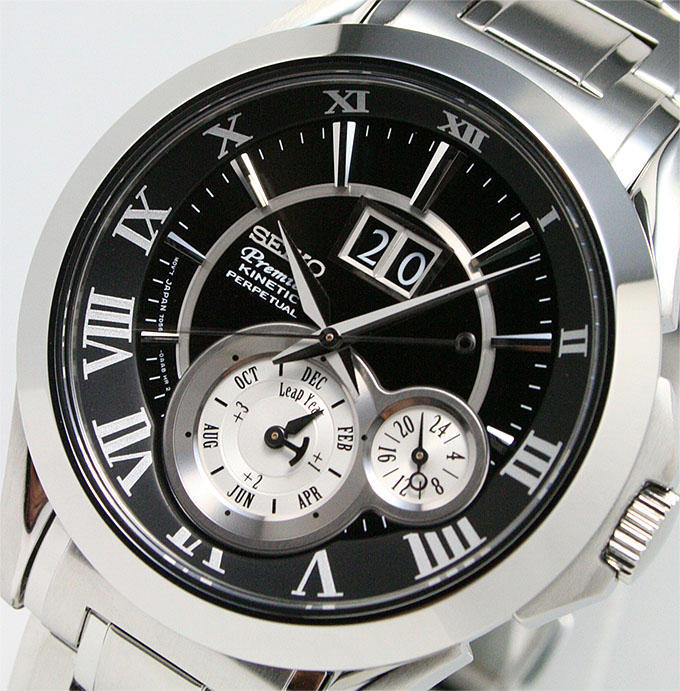 นาฬิกาข้อมือผู้ชาย Seiko Premier Kinetic Perpetual Sapphire SNP021P1