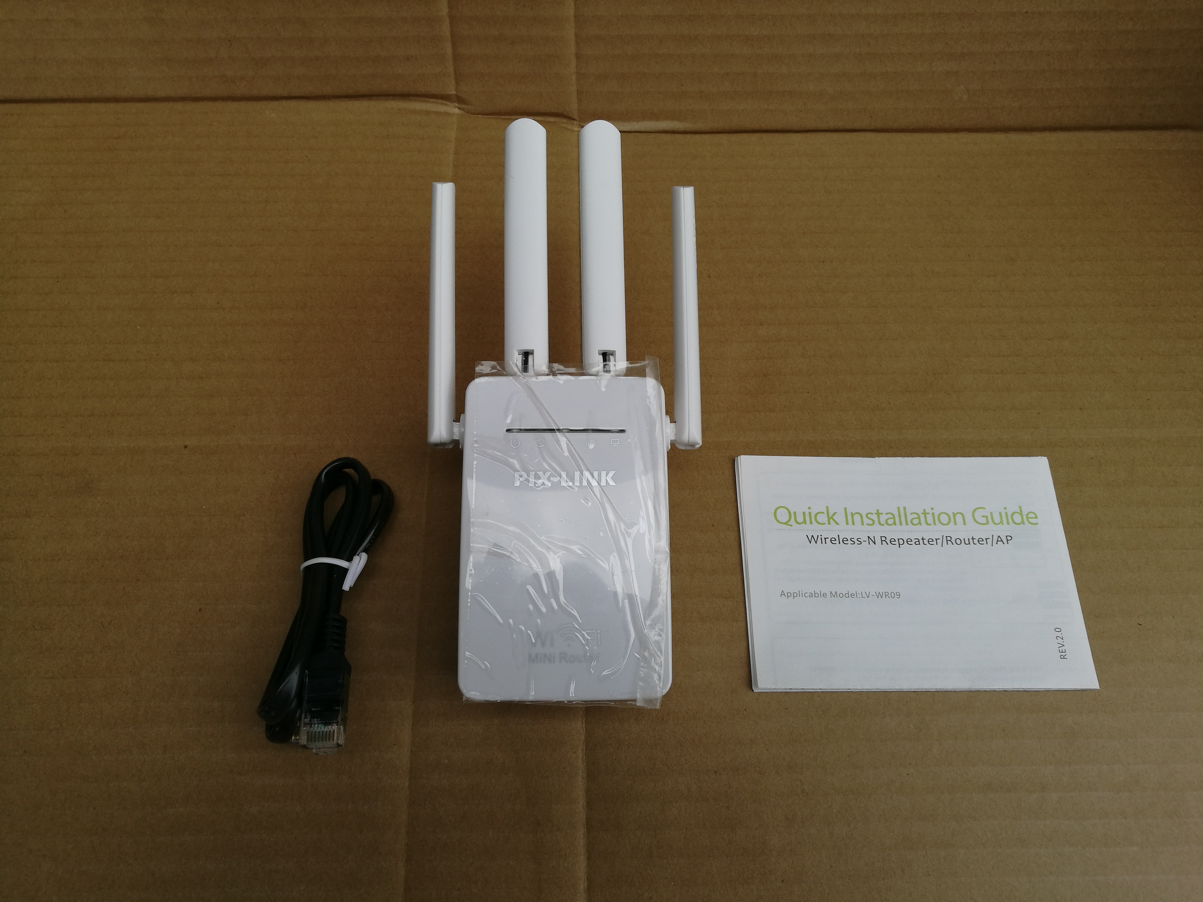 Pix-Link LV-WR09 300Mbps Wireless-N Repeater/Router/AP 2.4GHz (มือสอง รูปถ่ายจากสินค้าจริง ส่งฟรี พัสดุลงทะเบียน)