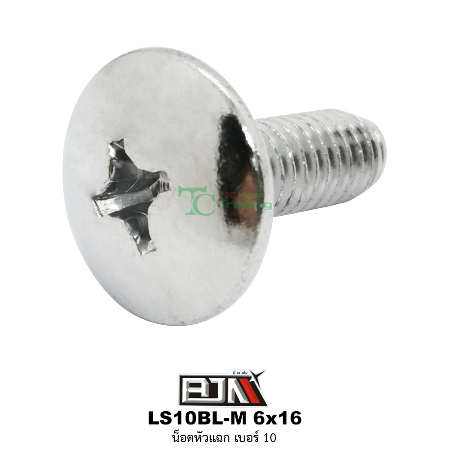LS10BL-M 6x16 น็อตหัวแฉก เบอร์ 10 ( 1 ถุงมี 50 ตัว )