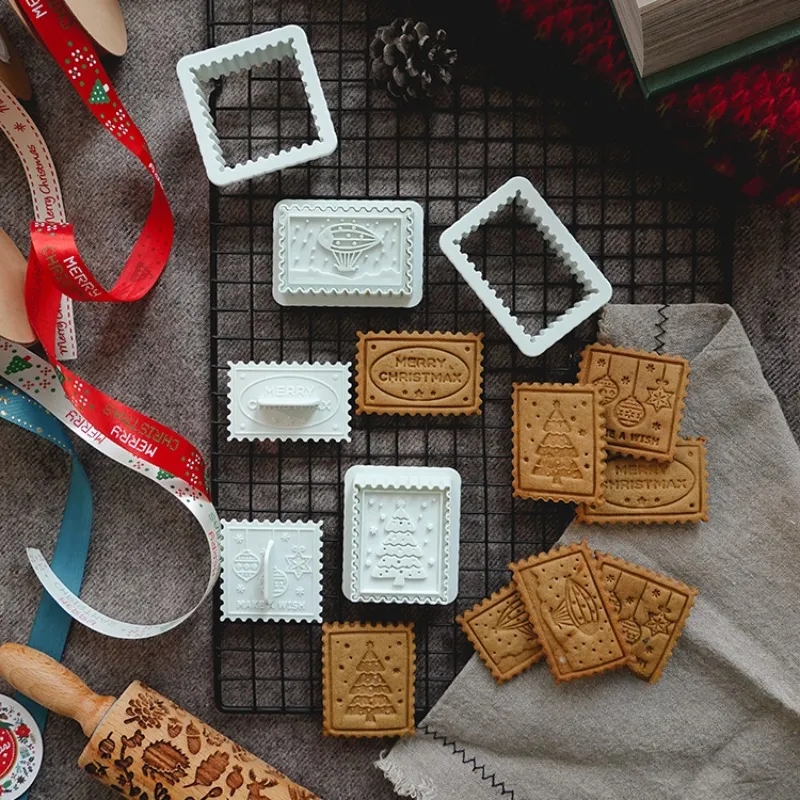 Christmas cookie stamp 4 ลาย ทำทาร์ตสับปะรด แบรนด์ Amagour