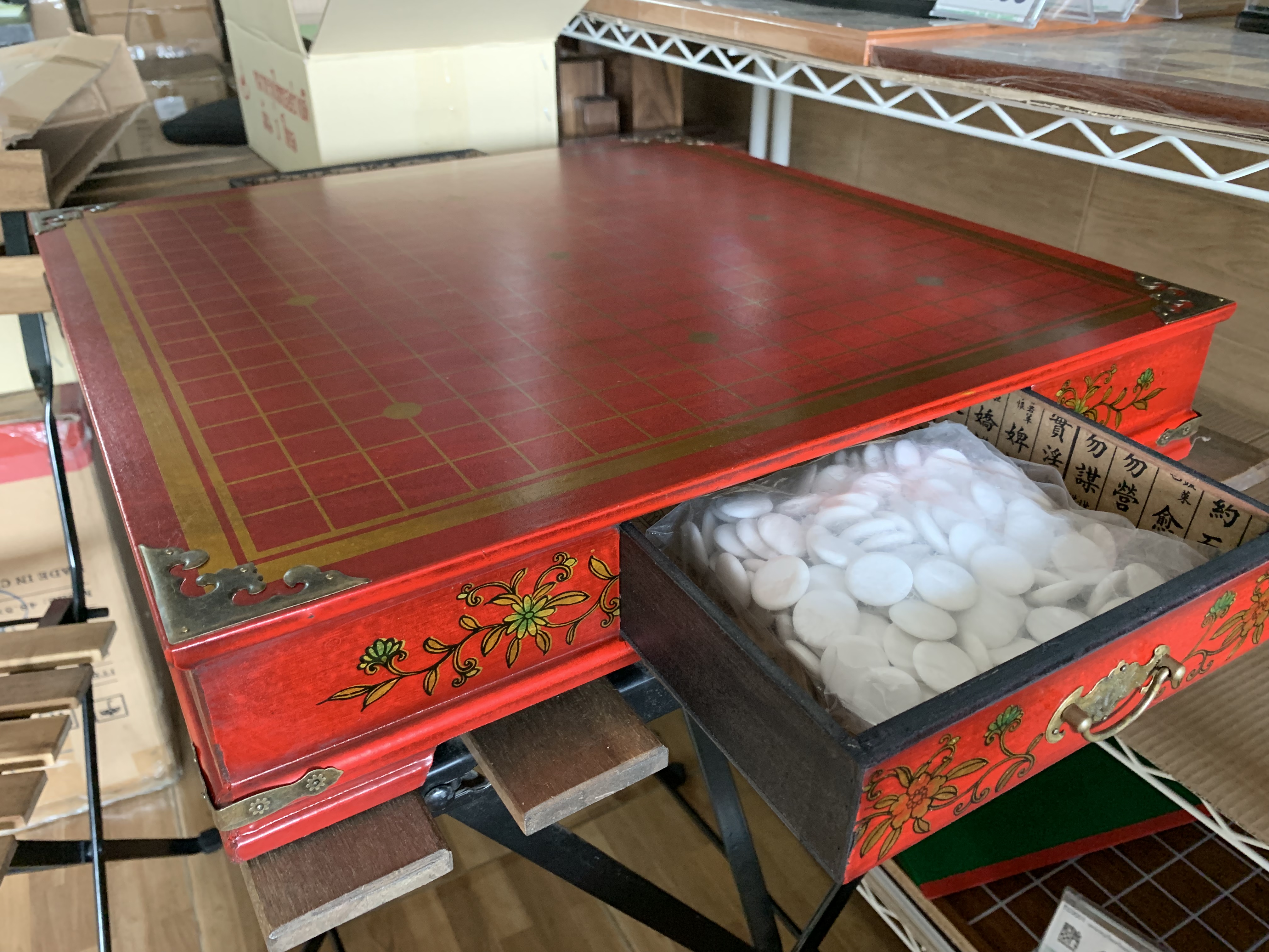 ชุดหมากล้อมไม้ลายจีน