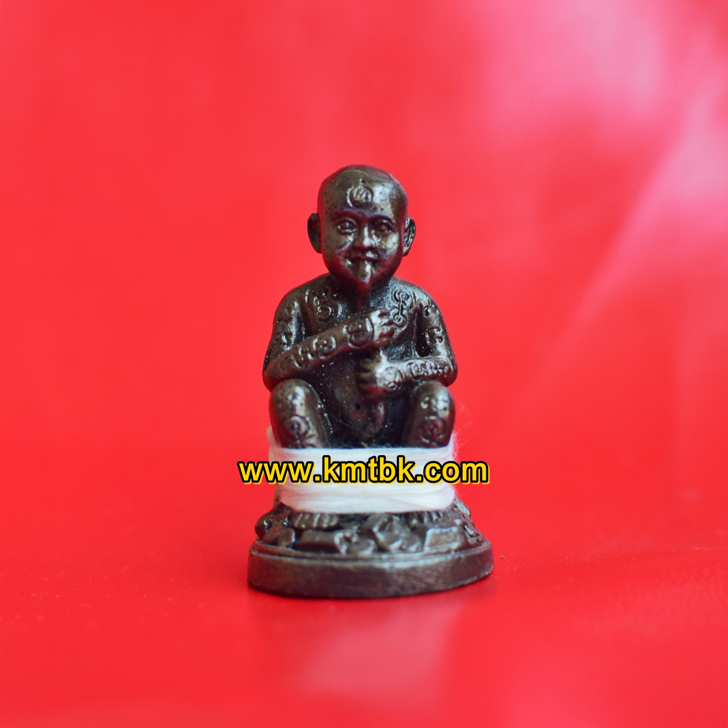 กุมารทอง ยิ้มรับทรัพย์ หลวงปู่ข้าวแห้ง วัดตาปันศรัทธาธรรม จ.สุรินทร์ เนื้อโลหะ ขนาดพกพา หน้าตัก 1นิ้ว รุ่น ปาฏิหาริย์ยิ้มรับทรัพย์ ปี2559