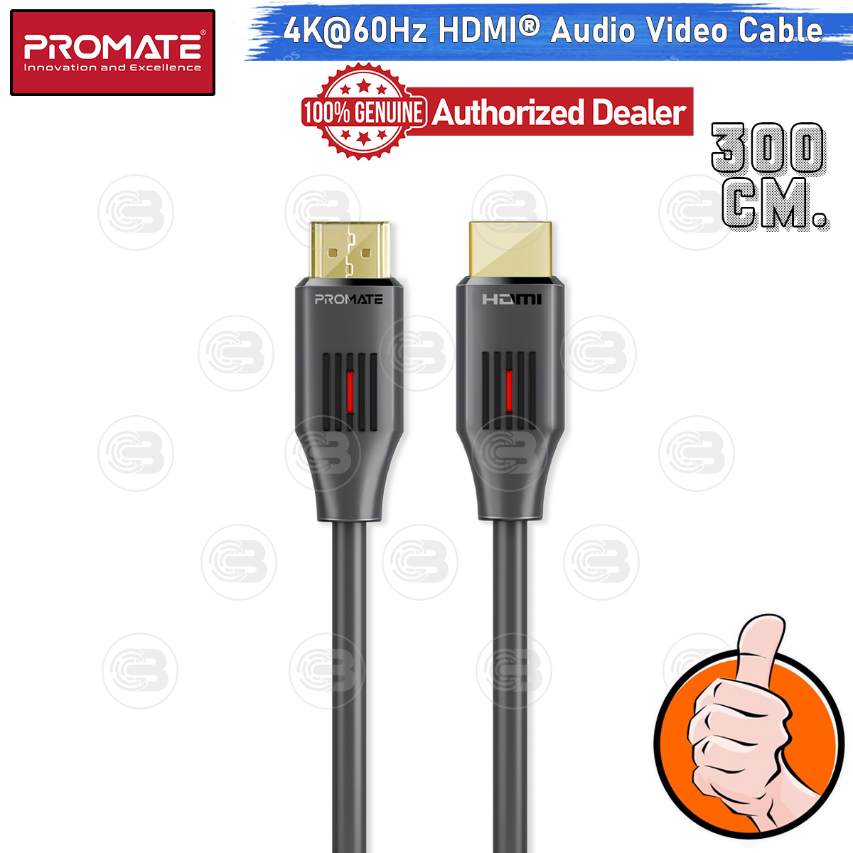 [CoolBlasterThai] PROMATE HDMI To HDMI 4K@60Hz 3.0M (PROLINK4K60-300) (2Y Warranty)