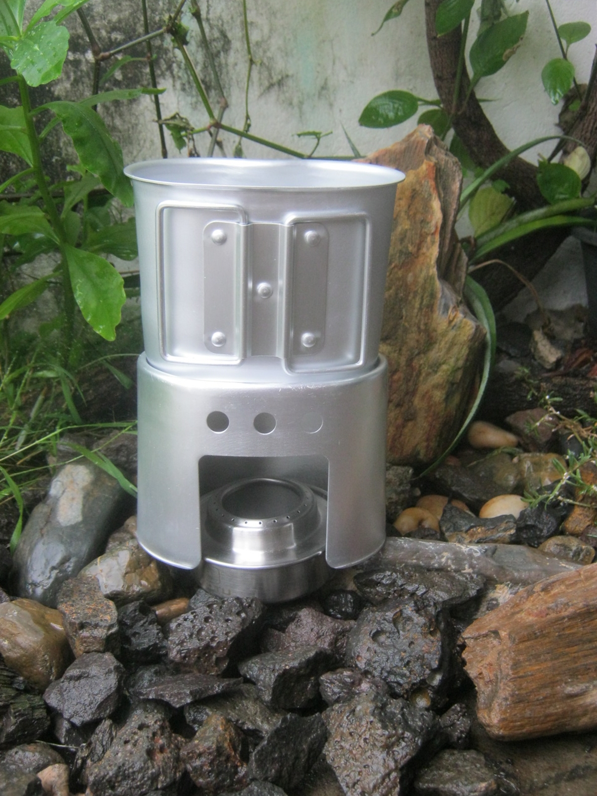 ชุดกระติกน้ำอลูมิเนียม เตา ครอบเตา ถ้วย