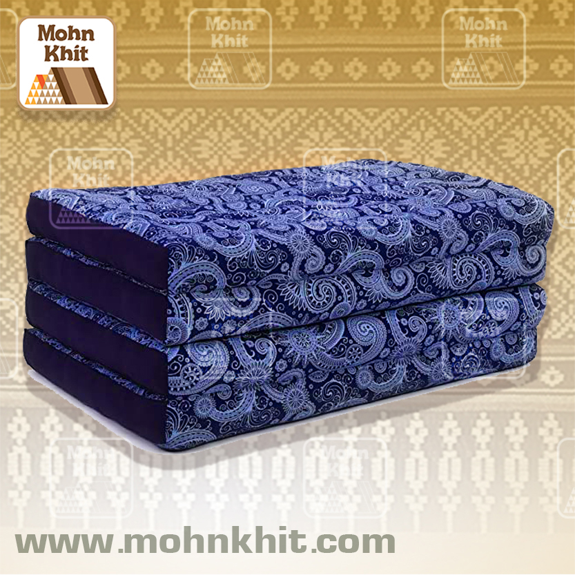 ที่นอนขิด 4 พับใหญ่ลายชนเผ่า 110x180x8Cm//Thai Folding mattresses Our traditional Thai Mattress is hand stuffed with natural kapok.