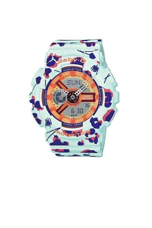 Casio Baby G นาฬิกาข้อมือหญิง สีฟ้าอ่อน สายเรซิ่น รุ่น BA-110FL-3ADR