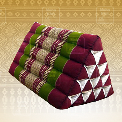 หมอนสามเหลี่ยม15ช่องเดี่ยวลายขิด 52cmx36cmx32cm// Thai Tri-angle Cotton kapok 100%Traditional Floor Cushions .