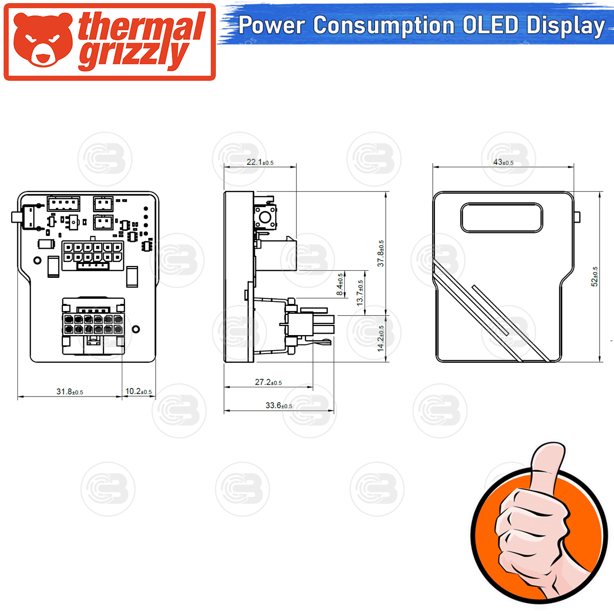 [CoolBlasterThai] Thermal Grizzly WireView GPU Pro (WV-P-H1N) 12VHPWR Normal GPU Power Consumption OLED Display