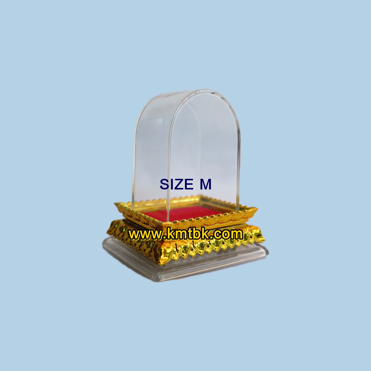 ครอบพระ ฐานครอบพระ ฐานวางพระ ฐานทรงดอกบัว สีทอง Size M 