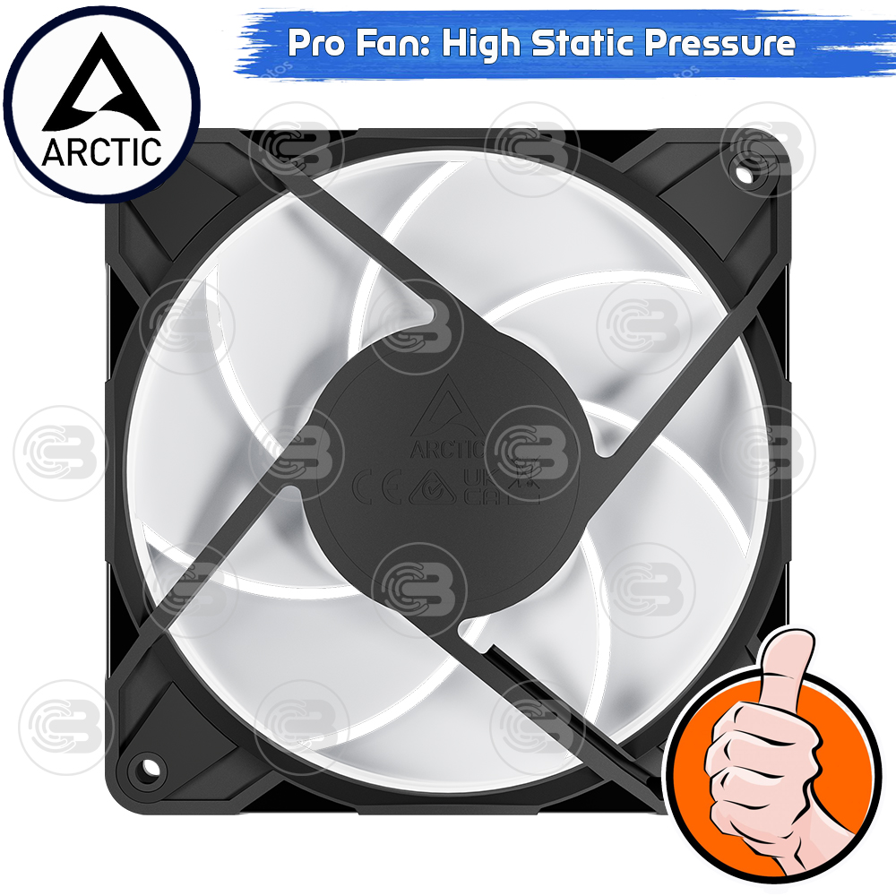 [CoolBlasterThai] ARCTIC P12 PRO PST A-RGB 0dB Black (size 120 mm.) X3 Value Pack PC Fan Case ประกัน 6 ปี