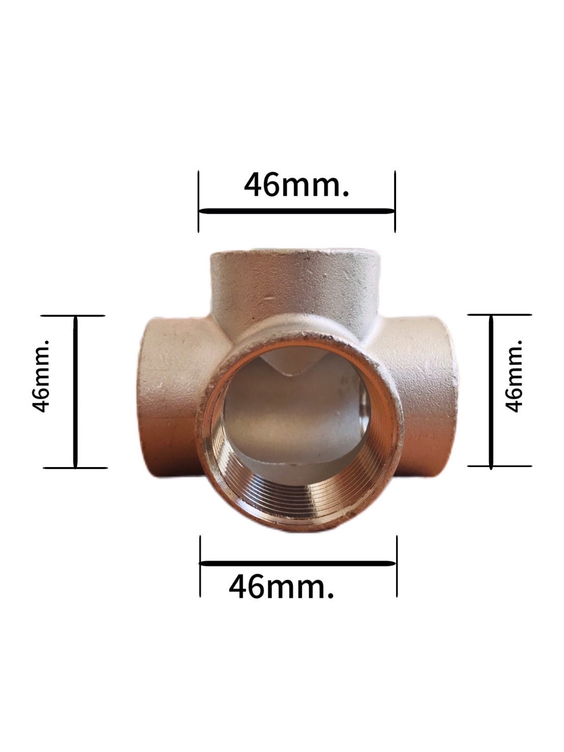 ข้อต่อสี่ทางเกลียวใน สแตนเลส 304 ขนาด 1 1/4 นิ้ว (#17537)