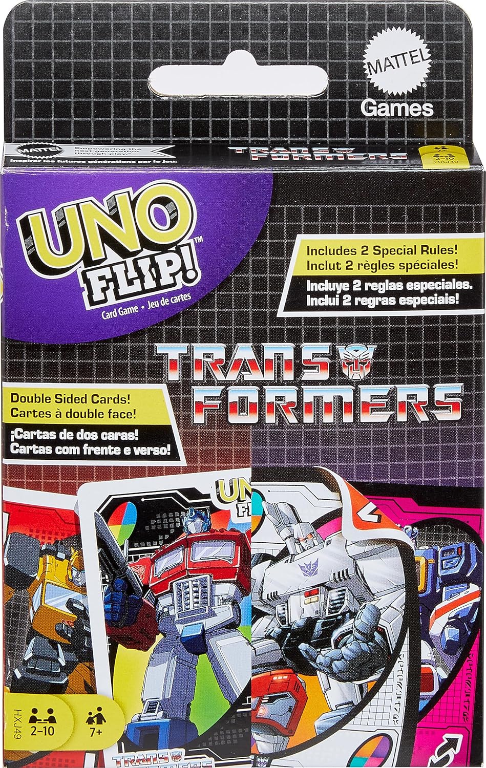 UNO Flip Transformers Card Game (Mattel) การ์ดอูโน่ฟลิปทรานฟอร์เมอร์ ลิขสิทธิ์แท้ #HXJ49