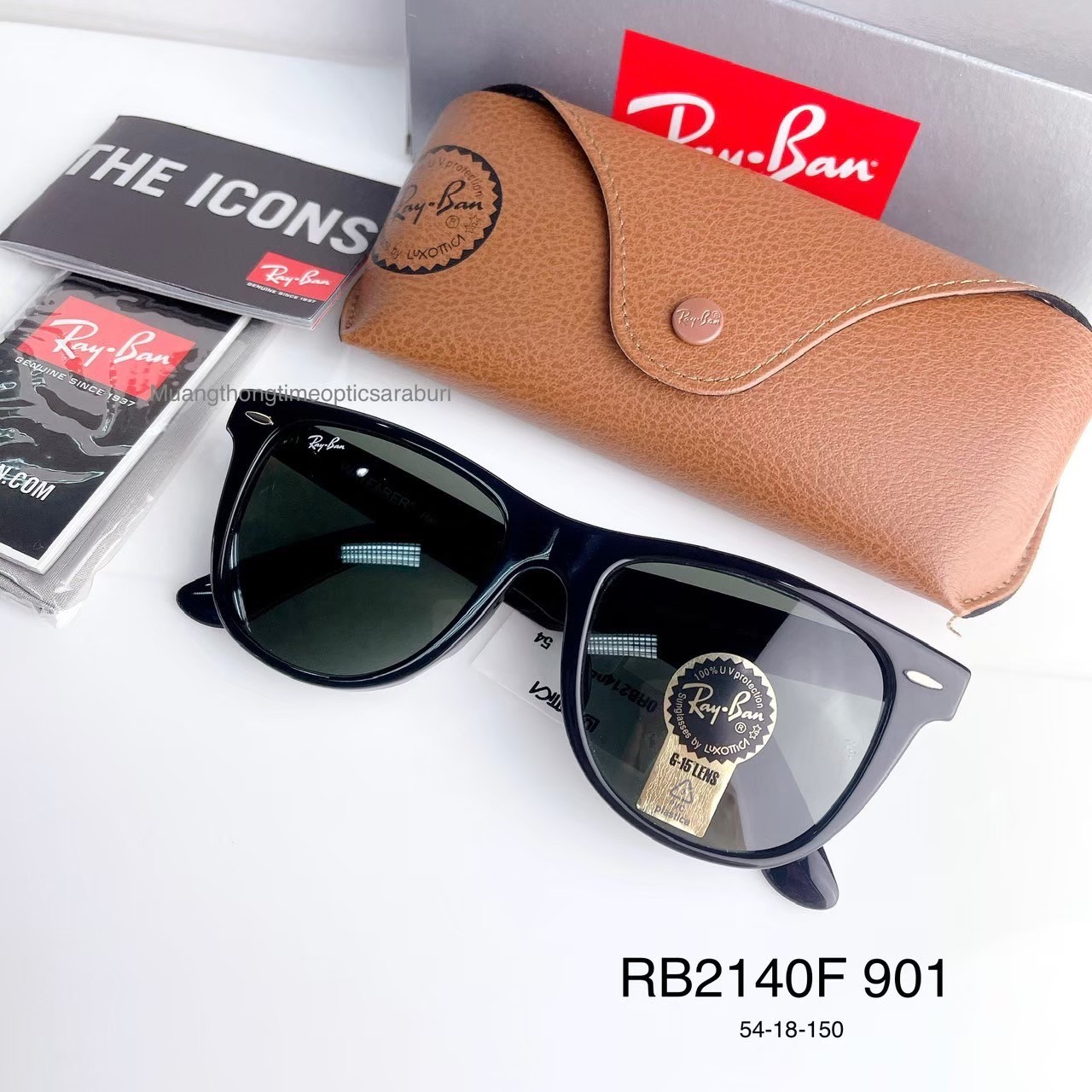 แว่นกันแดด RayBan Wayfarer RB2140F 901 ORIGINAL WAYFARER Size 54 mm