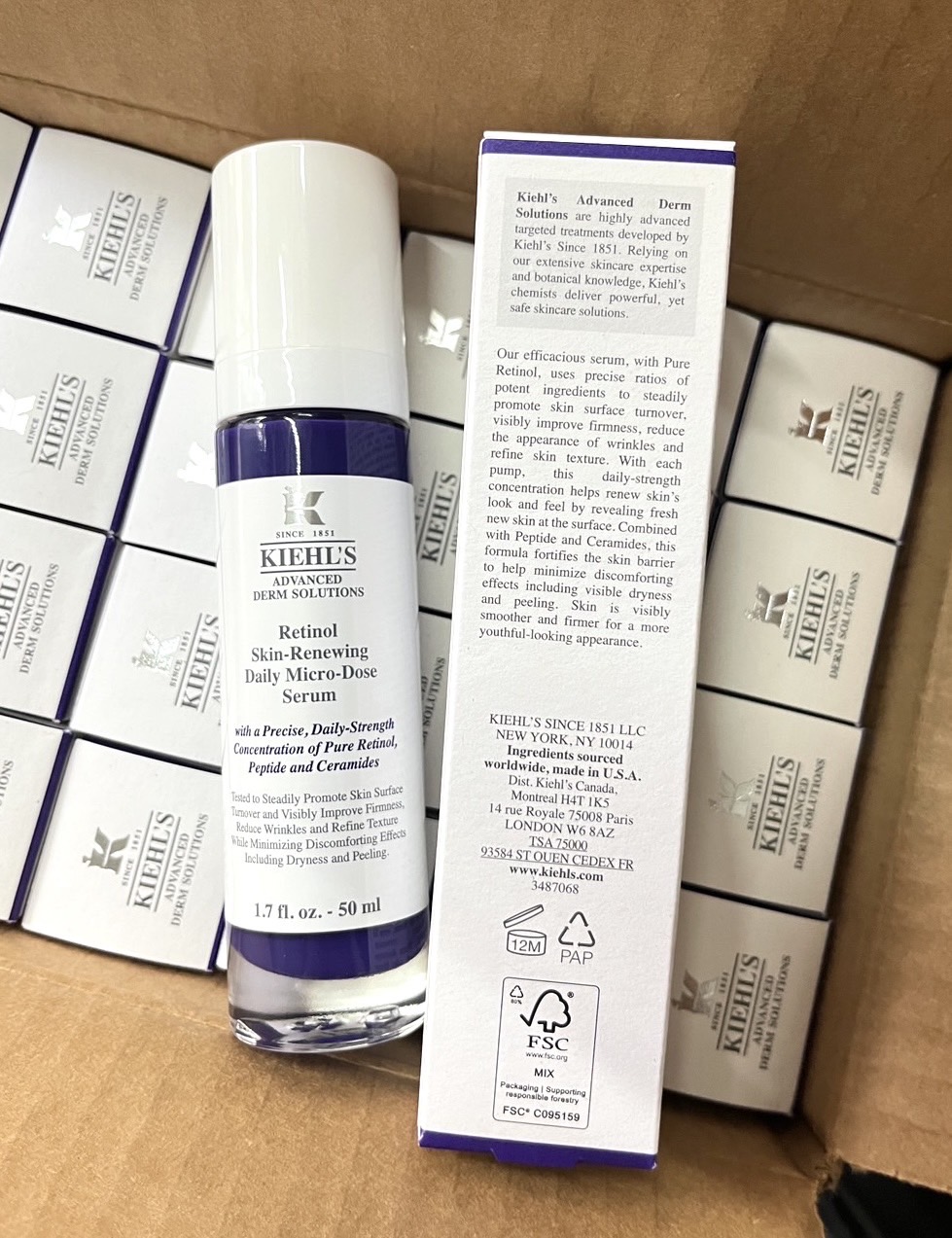 Kiehl's Retinol Skin Renewing Daily Micro Dose Serum 50ml. (หมดอายุ 12/2025)