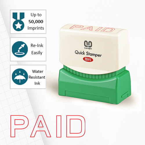SANBY ตรายางสำเร็จรูป หมึกในตัว รุ่น QUICK STAMPER (M) P29R [PAID]
