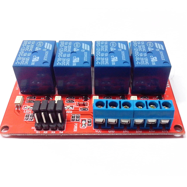 บอร์ด Relay 4 ช่อง 12V Relay Module 12V 4 Channel isolation High And Low Trigger 250V/10A